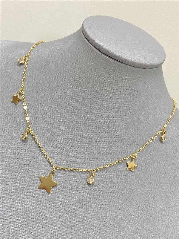 COLAR PINGENTE ESTRELA E PONTO LUZ