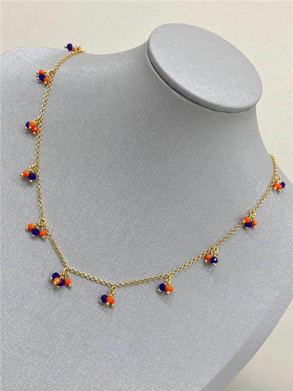 COLAR PINGENTE CRISTAL COLORIDO