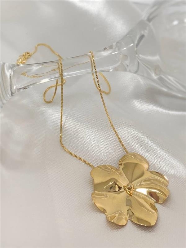 COLAR V12 C/PINGENTE FLOR LISA G 49CM+5CM EXTENSOR