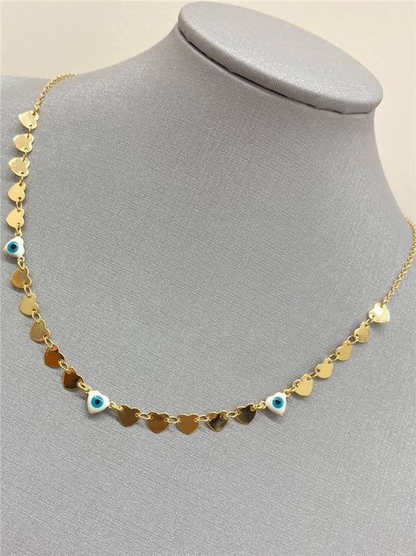 COLAR CORAÇÃO OLHO GREGO