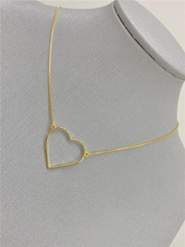 COLAR VENEZIANA CORAÇÃO VAZADO 