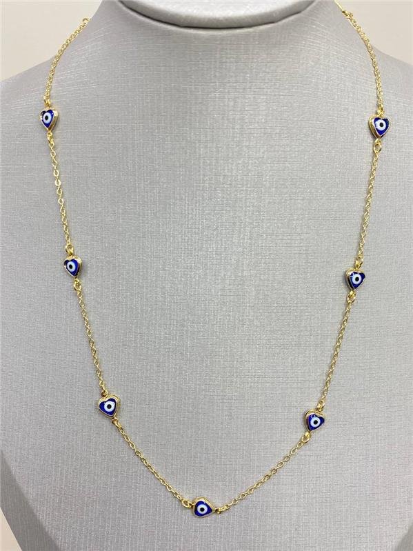 COLAR CORAÇÃO OLHO GREGO 