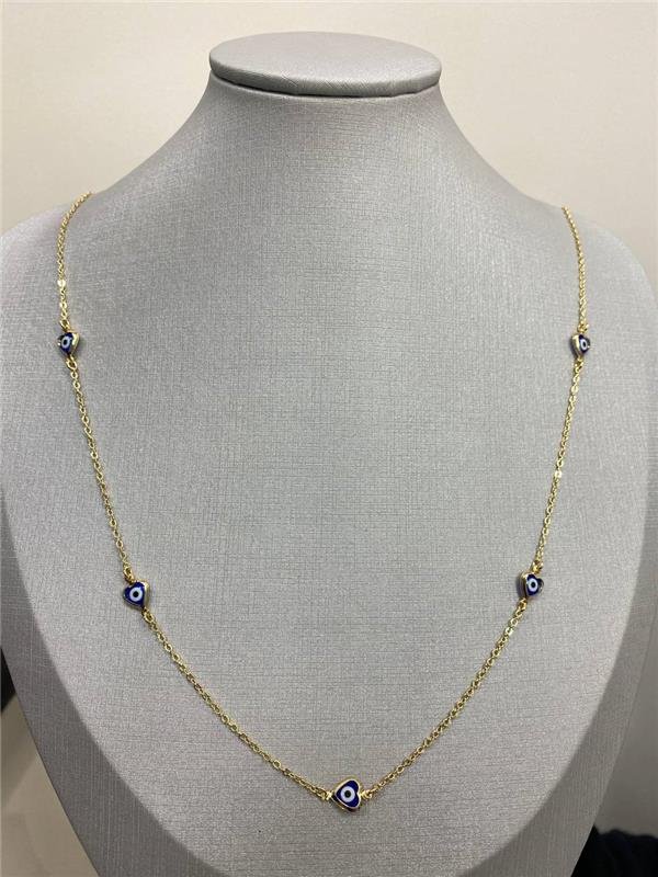 COLAR CORAÇÃO OLHO GREGO 