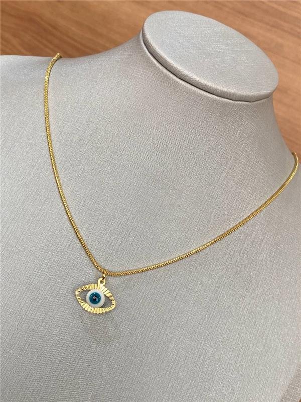 COLAR DR OLHO GREGO/CORRENTE RABO DE RATO 