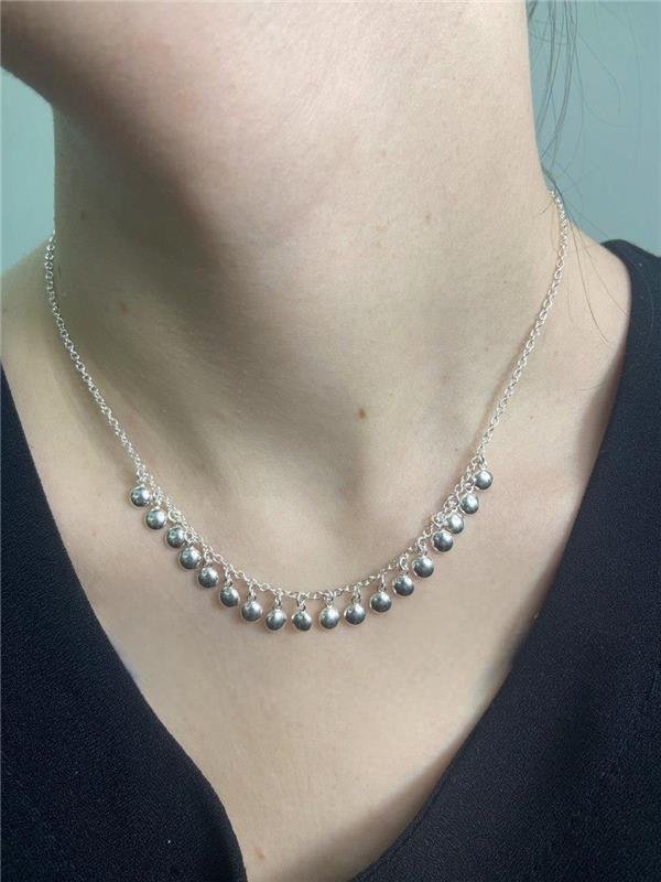 COLAR PINGENTE MEIA BOLA 40CM