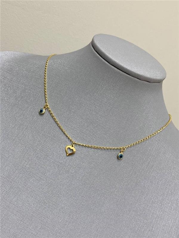 COLAR PINGENTE CORAÇÃO/ OLHO