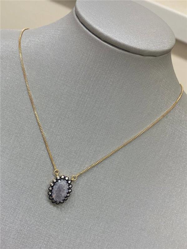 COLAR MARGARIDA FUSION COM ZIRCÔNIA CRISTAL