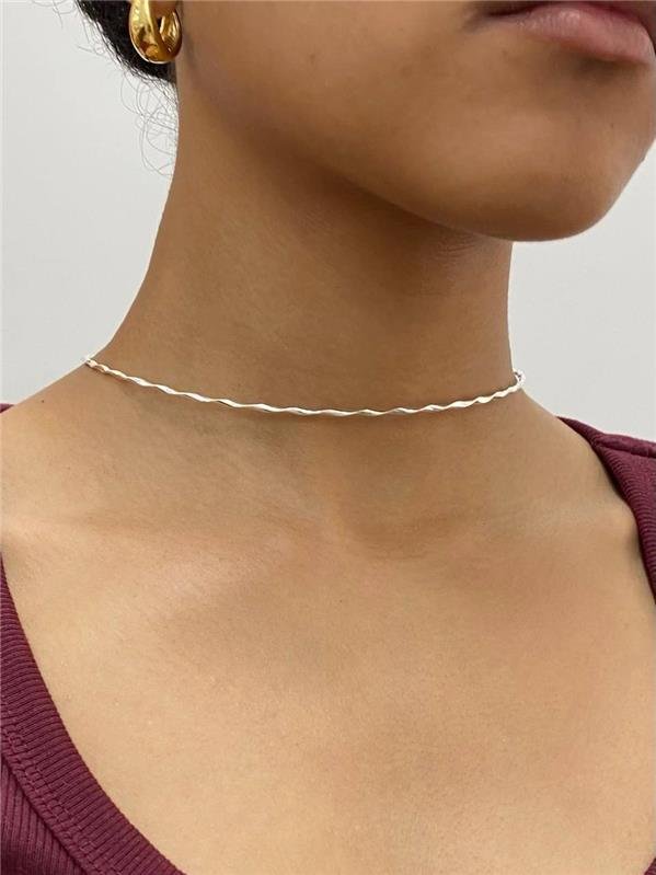 COLAR ARO FIO TUBO TORCIDO