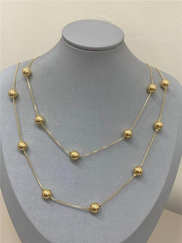 COLAR VENEZIANA LONGO C/BOLA 9MM