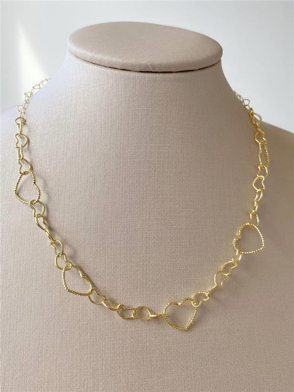 COLAR CORAÇÃO C/ TEXTURA 38CM+5CM EXTENSOR