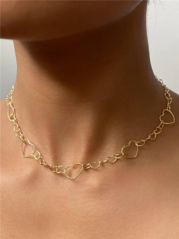 COLAR CORAÇÃO C/ TEXTURA 38CM+5CM EXTENSOR