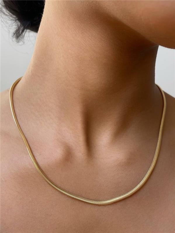 COLAR RABO DE RATO ACHATADO 3MM 45CM