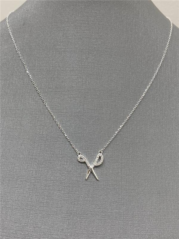 COLAR PINGENTE TESOURA C/ZIRCÔNIA 40CM+3CM EXTENSOR