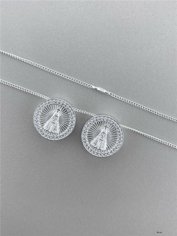 ESCAPULÁRIO NS APARECIDA C/ZIRCÔNIA RENDA ITALIANA