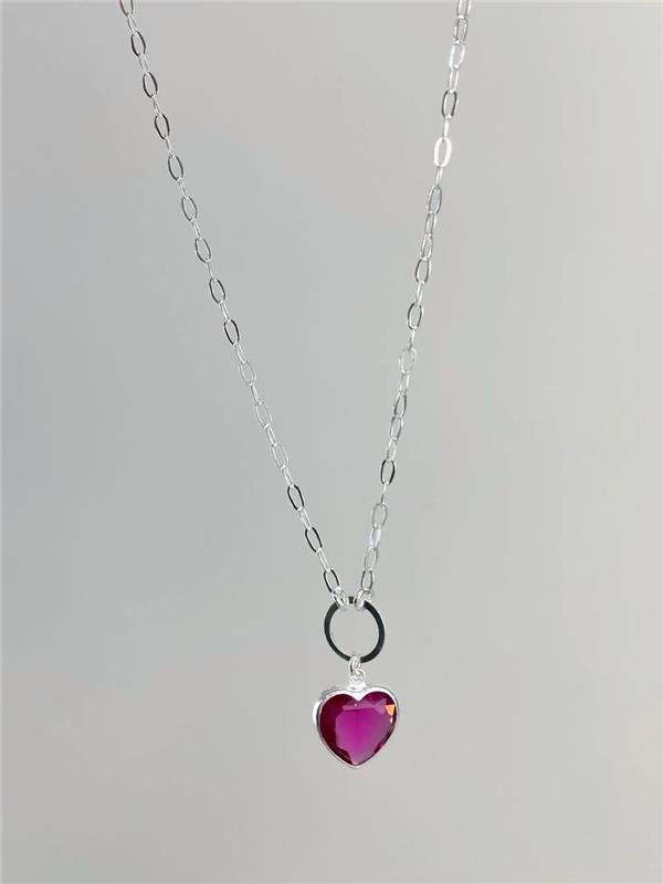 COLAR PINGENTE CÍRCULO CORAÇÃO G PONTO LUZ 40CM+5CM EXTENSOR