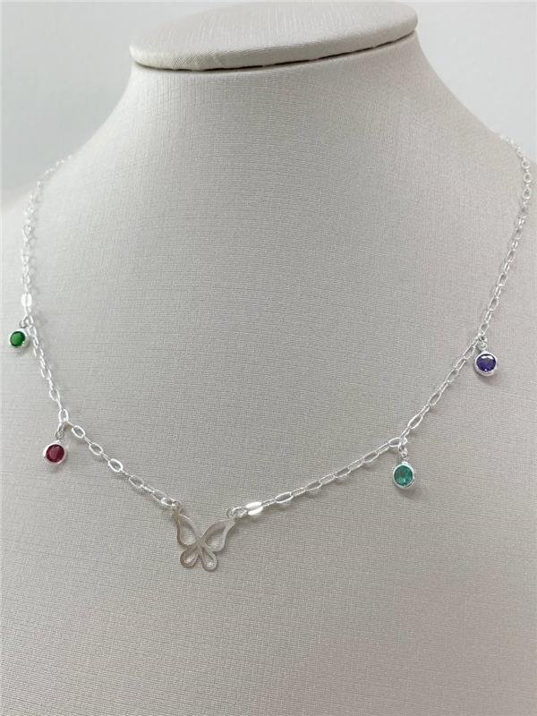 COLAR BORBOLETA C/PONTO LUZ REDONDO