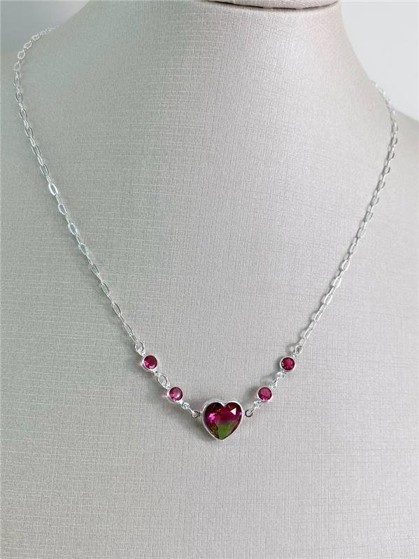 COLAR CORAÇÃO G C/PONTO LUZ REDONDO 40CM+5CM EXTENSOR