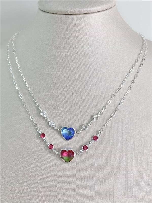 COLAR CORAÇÃO G C/PONTO LUZ REDONDO 40CM+5CM EXTENSOR