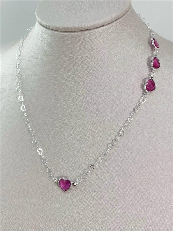 COLAR ELO CORAÇÃO C/PONTO LUZ FIXO 37CM+5CM EXTENSOR