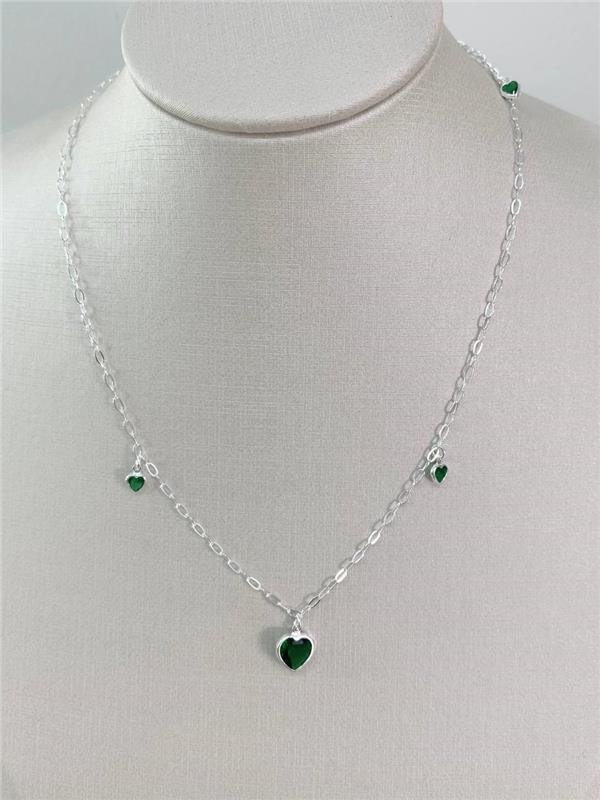 COLAR PINGENTE CORAÇÃO M PONTO LUZ