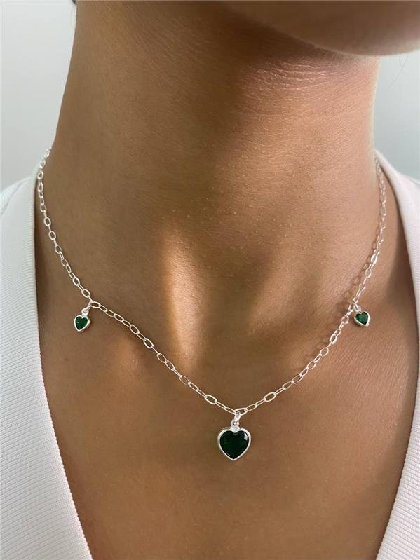 COLAR PINGENTE CORAÇÃO M PONTO LUZ