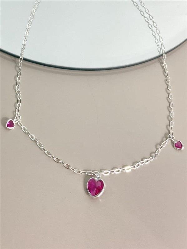 COLAR PINGENTE CORAÇÃO M PONTO LUZ