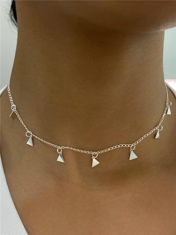 CHOKER PINGENTE TRIÂNGULO 35CM+5CM EXTENSOR