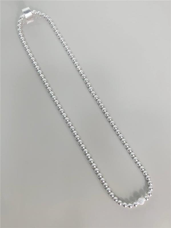 COLAR TODO EM BOLINHA LISA E ZIRCÔNIA 40CM