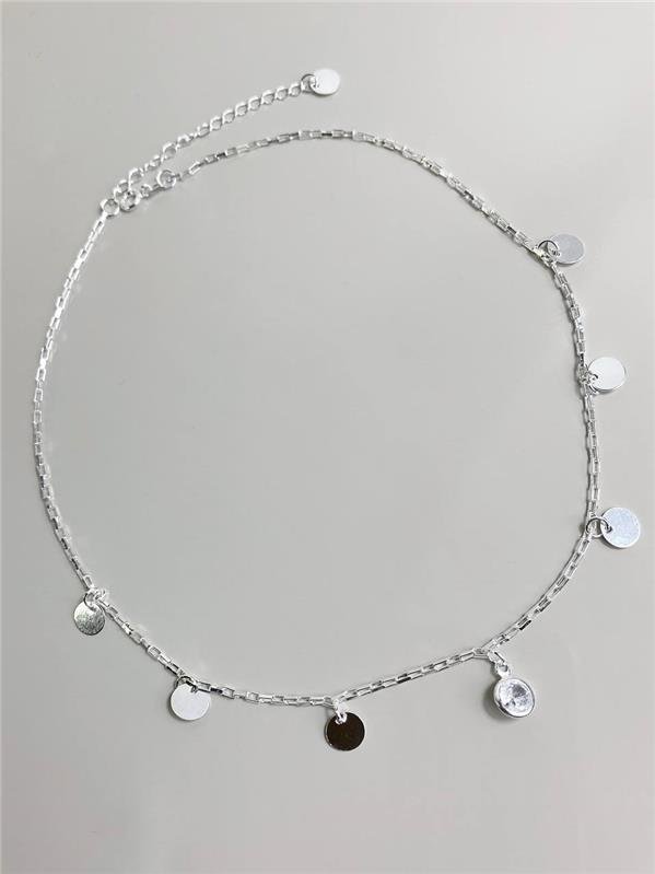 CHOKER ELO TIJOLINHO CIGANINHA E PONTO LUZ 35CM+5CM EXTENSOR