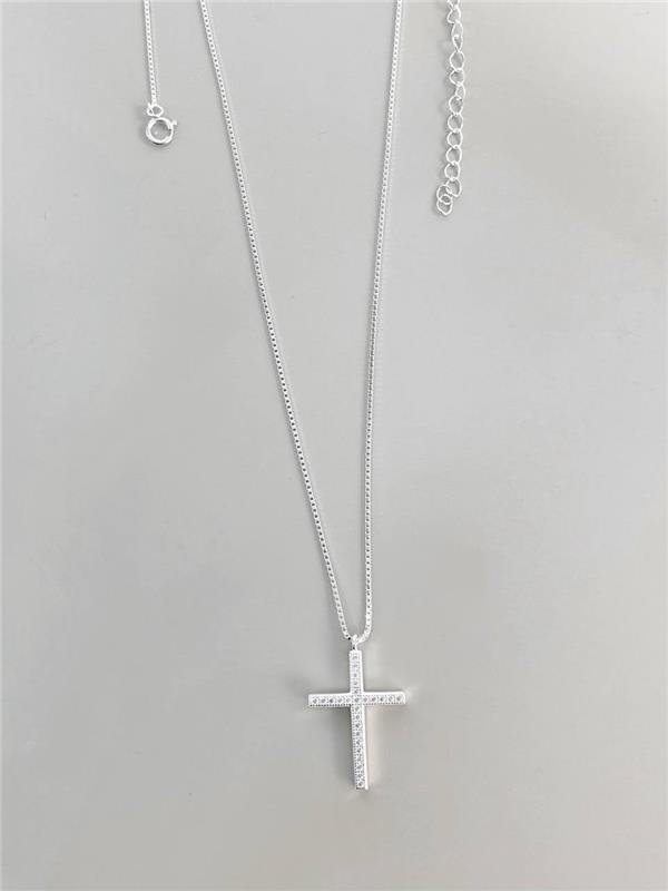 COLAR PINGENTE CRUZ 42CM+5CM EXTENSOR