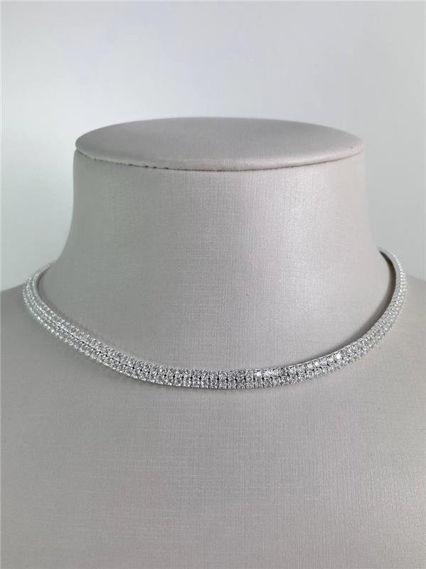 CHOKER RIVIERA FIO DUPLO ZIRCÔNIA CRISTAL
