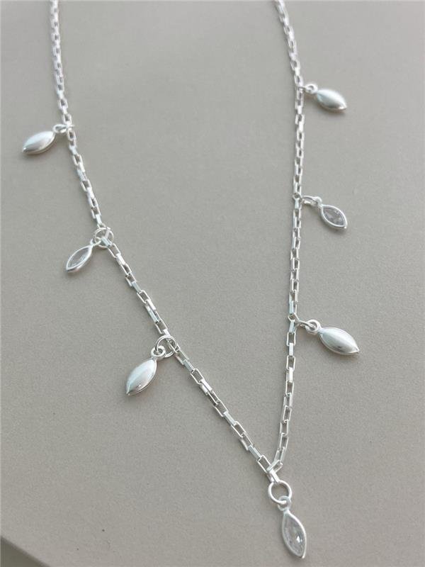 CHOKER ELO TIJOLINHO PINGENTE GOTA 35CM+5CM EXTENSOR