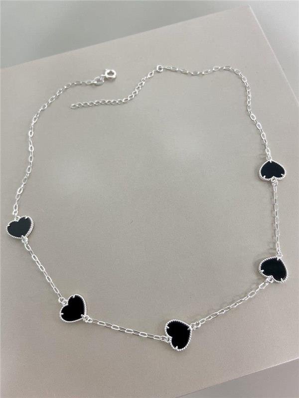 COLAR PINGENTE CORAÇÃO FIXO PRETO