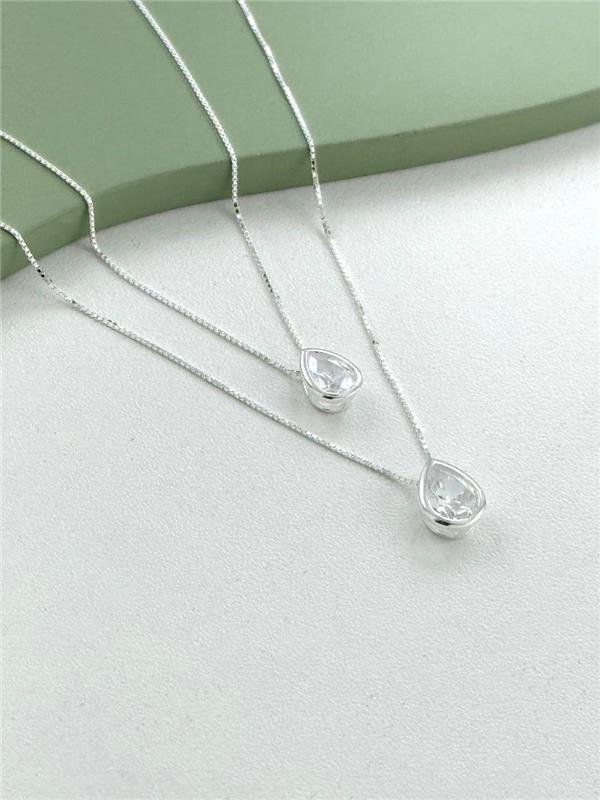 COLAR V12 DUPLO C/PONTO LUZ GOTA 45CM