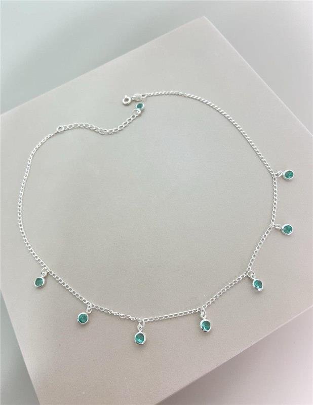 CHOKER ELO C/PINGENTE PONTO LUZ REDONDO 35CM