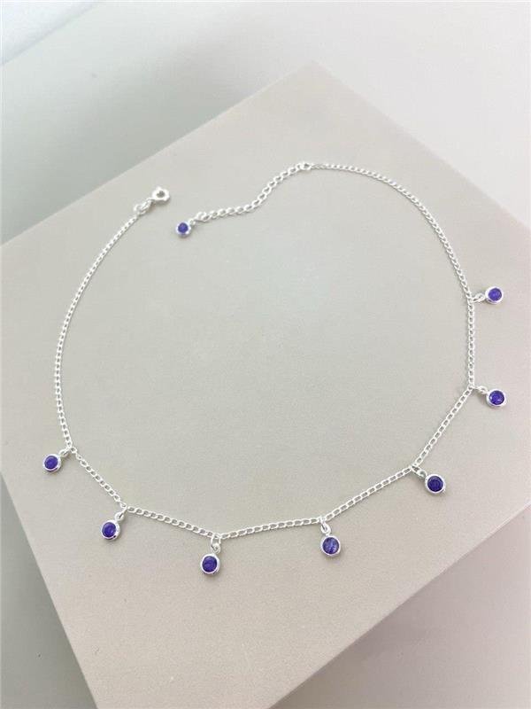 CHOKER ELO C/PINGENTE PONTO LUZ REDONDO 35CM