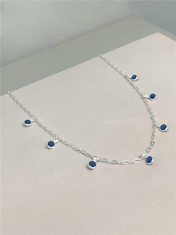 COLAR COM PINGENTE PONTO LUZ REDONDO 40CM+5CM EXTENSOR