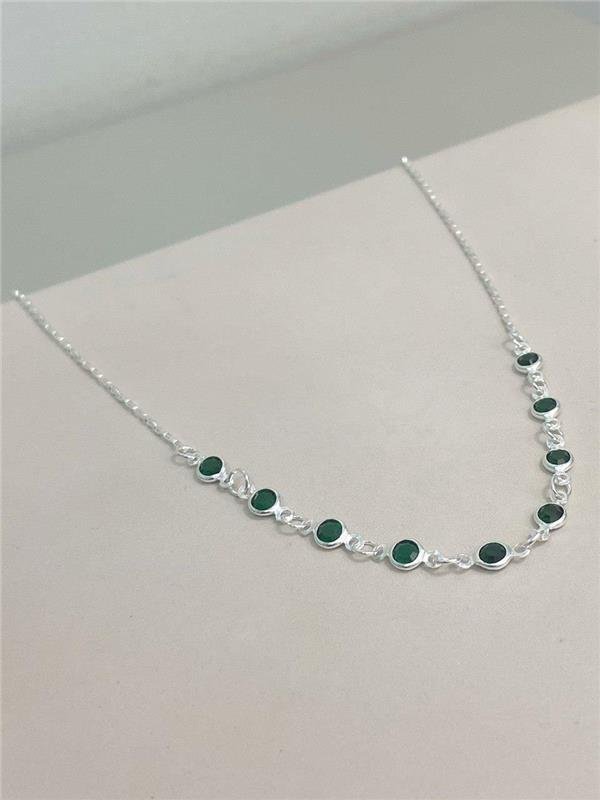 COLAR CHOKER ELO TIJOLINHO PONTO LUZ REDONDO 35CM+5CM EXTENSOR