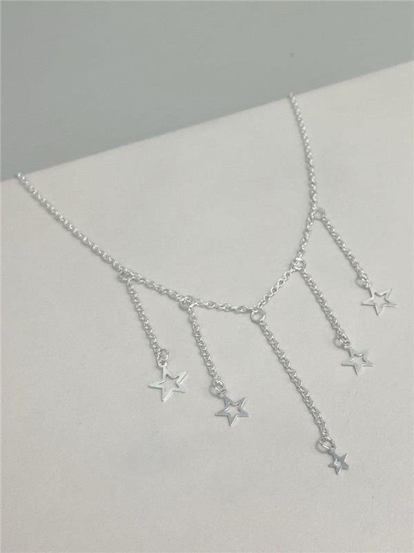 COLAR ELO REDONDO COM PINGENTE ESTRELAS 42CM