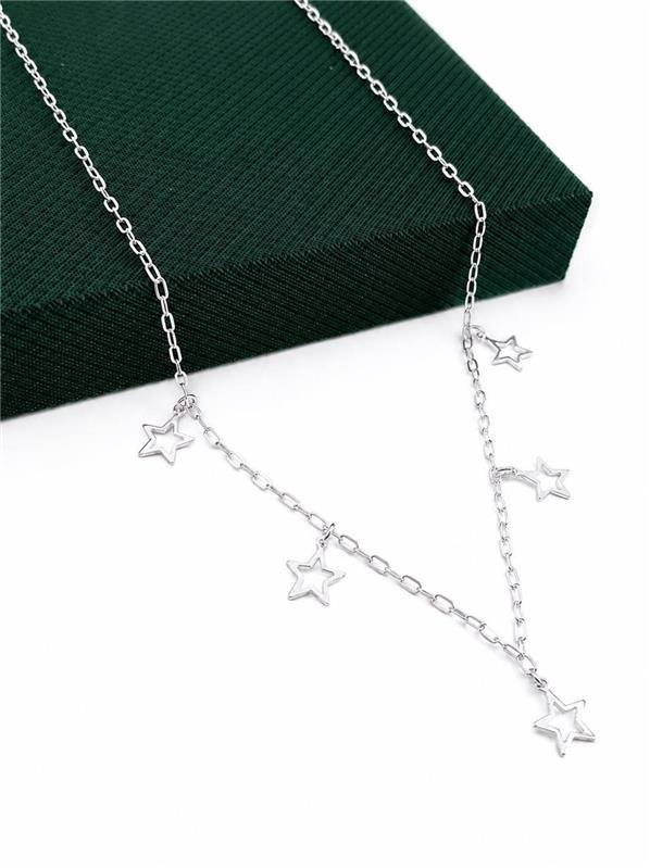 COLAR COM PINGENTE ESTRELA VAZADA 39CM+5CM EXTENSOR