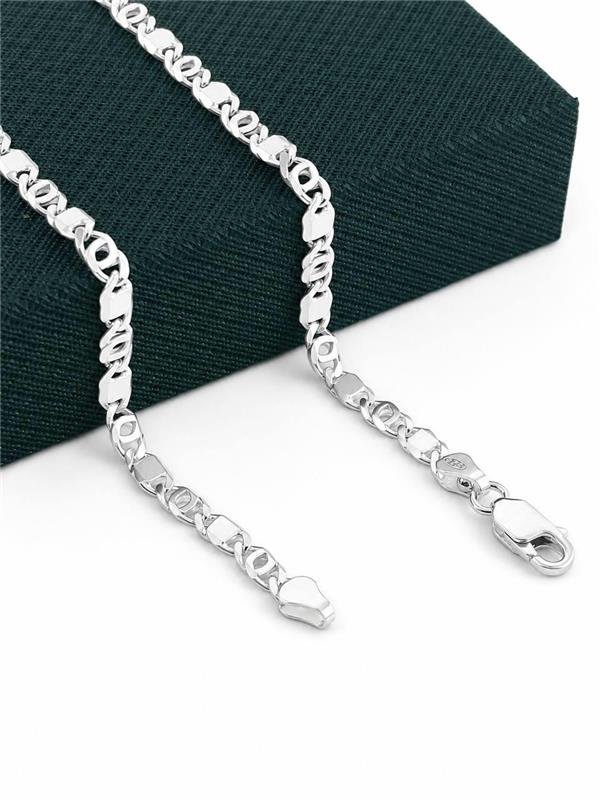 CORRENTE MASCULINA OITO C/PIASTRINE 4MM 70CM