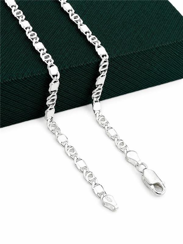 CORRENTE MASCULINA OITO C/PIASTRINE 4MM 60CM