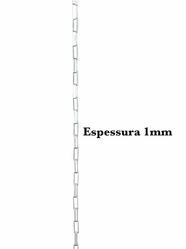 CORRENTE MASCULINA ELO TIJOLINHO 1MM 60CM