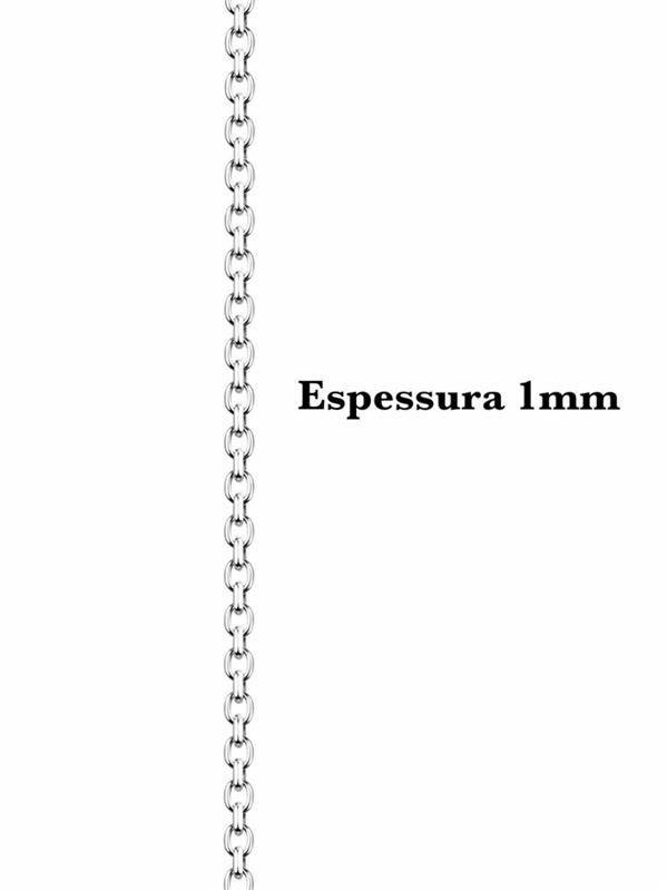 CORRENTE MASCULINA ELO CADEADO CURTA 1MM 70CM