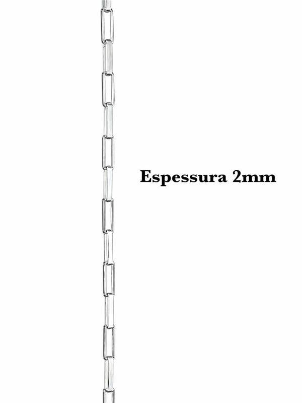 CORRENTE MASCULINA ELO TIJOLINHO 2MM 70CM