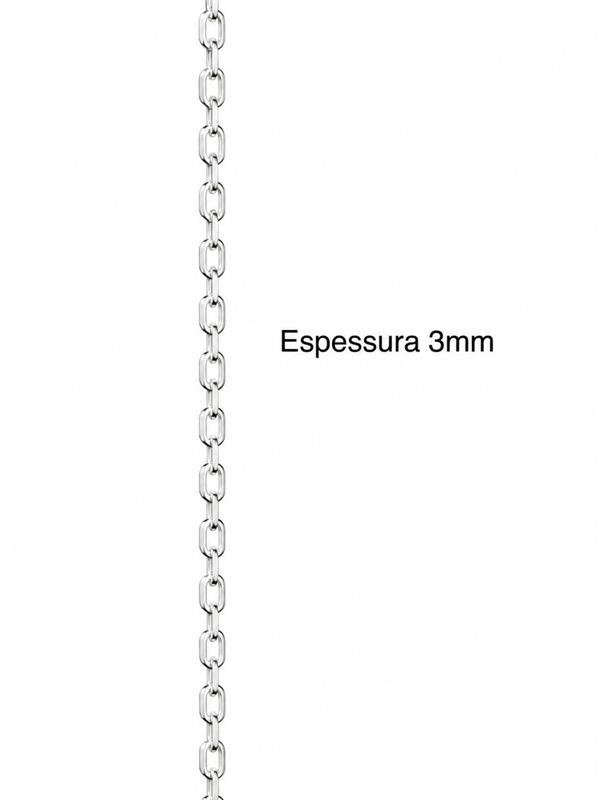 CORRENTE MASCULINA ELO CADEADO CURTO 3MM 60CM