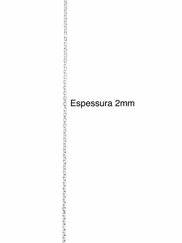 CORRENTE MASCULINA ELO CADEADO CURTO 2MM 70CM