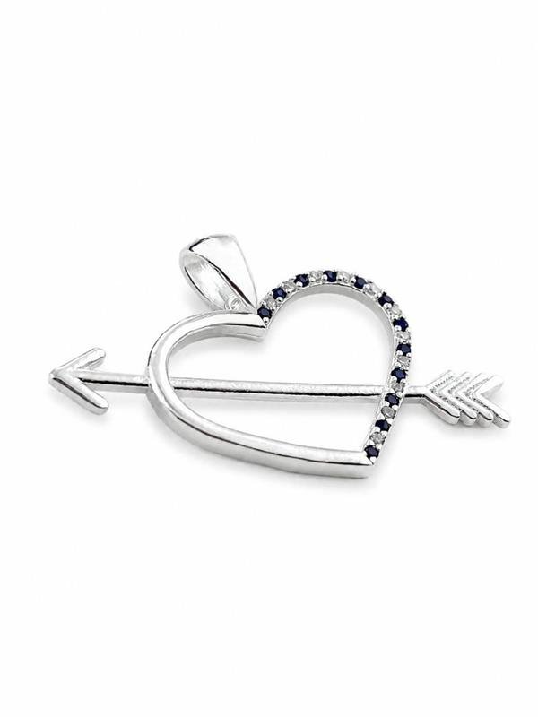 PINGENTE CORAÇÃO COM FLECHA 2,1X1,7CM