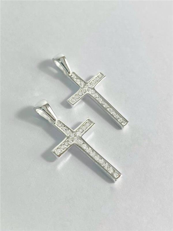 PINGENTE CRUZ COM ZIRCÔNIA 2,4X1,4CM