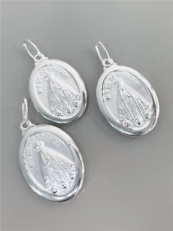 PINGENTE OVAL NOSSA SENHORA DUPLA FACE 